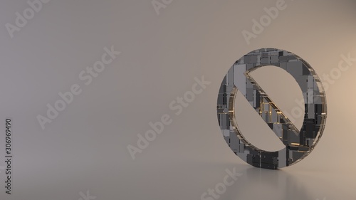 Obraz na płótnie light background 3d rendering symbol of ban icon