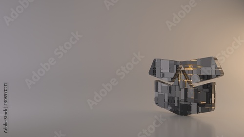 light background 3d rendering symbol of box open icon