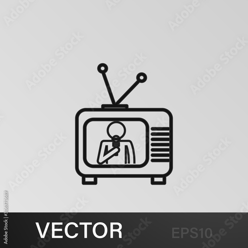 journalist on TV icon. Element of journalist for mobile concept and web apps illustration. Illustration for website design and development  app development