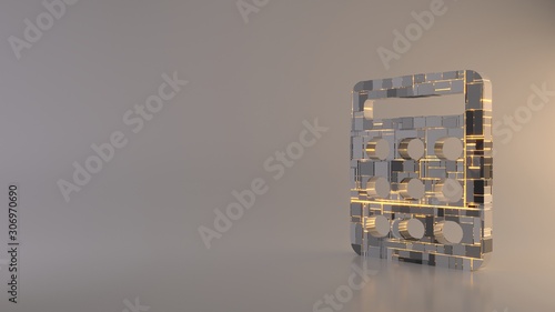 light background 3d rendering symbol of calculator icon