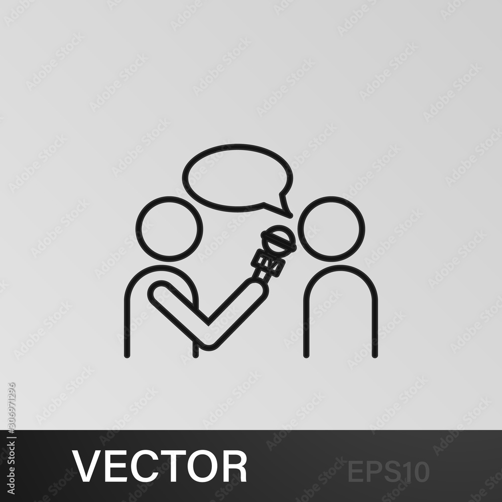 interview icon. Element of journalist for mobile concept and web apps illustration. Illustration for website design and development, app development interview icon. Element of journalist for mobile concept and web apps illustration. Illustration for website design and development, app development