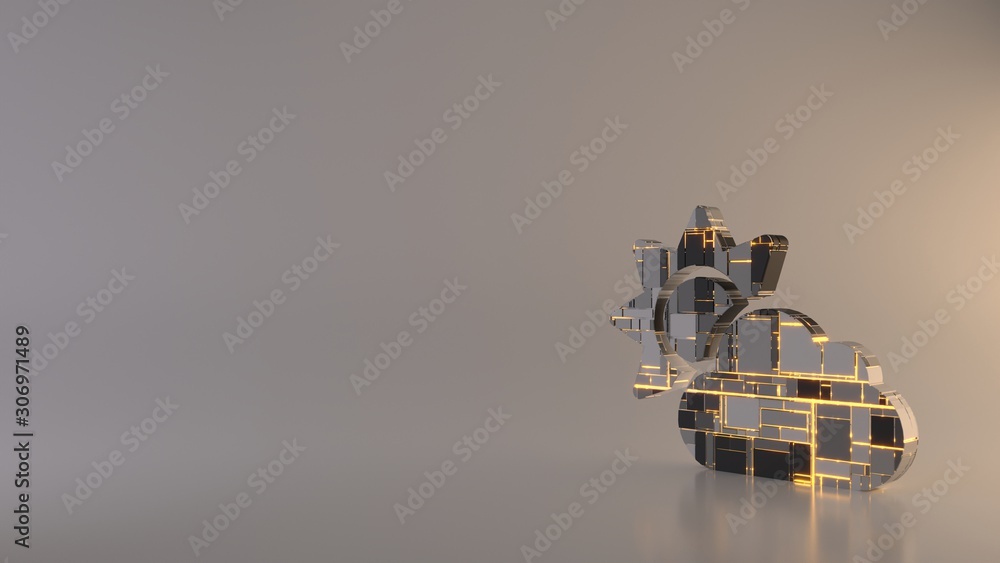 light background 3d rendering symbol of cloud sun icon light background 3d rendering symbol of cloud sun icon