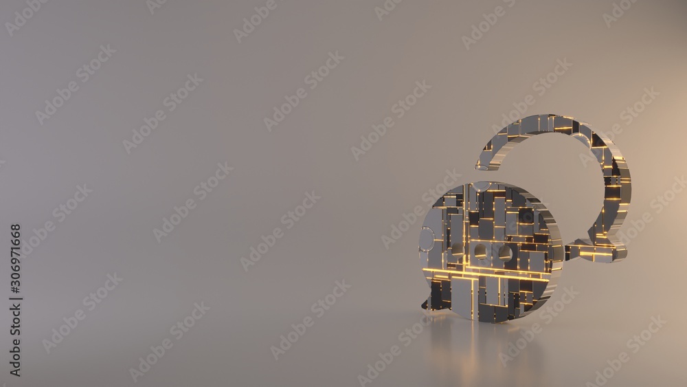 light background 3d rendering symbol of rounded chat bubbles icon