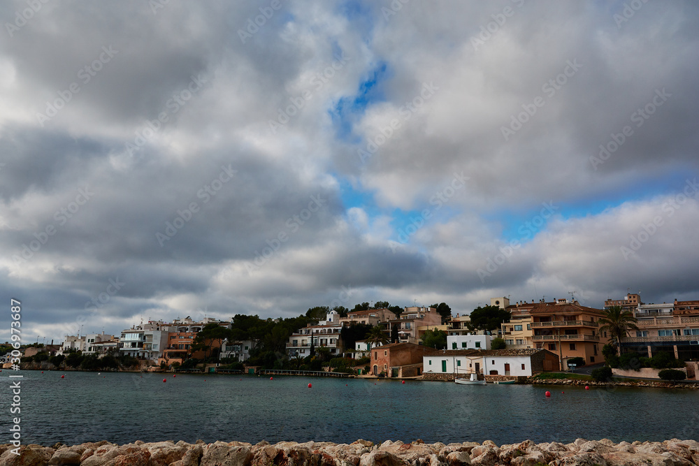 Small Mediterranean town by the sea. Spain, Mallolrca Island