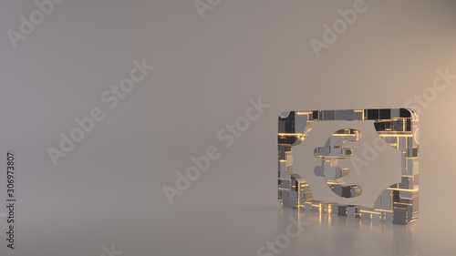 Foto light background 3d rendering symbol of euro  icon