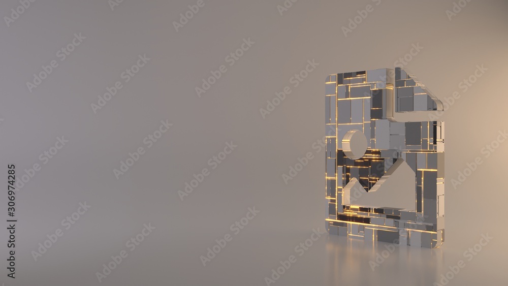 light background 3d rendering symbol of file image icon
