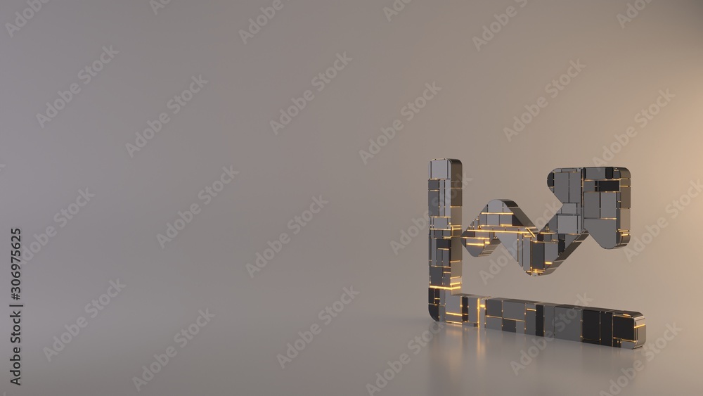 light background 3d rendering symbol of chart line icon
