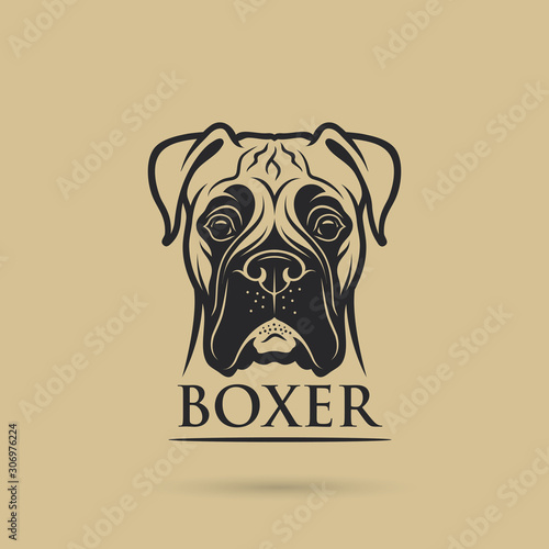 Boxer dog - isolated outlined vector illustration