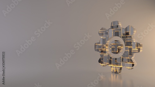 light background 3d rendering symbol of settings icon