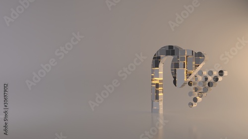 Fotografie, Tablou light background 3d rendering symbol of shower icon