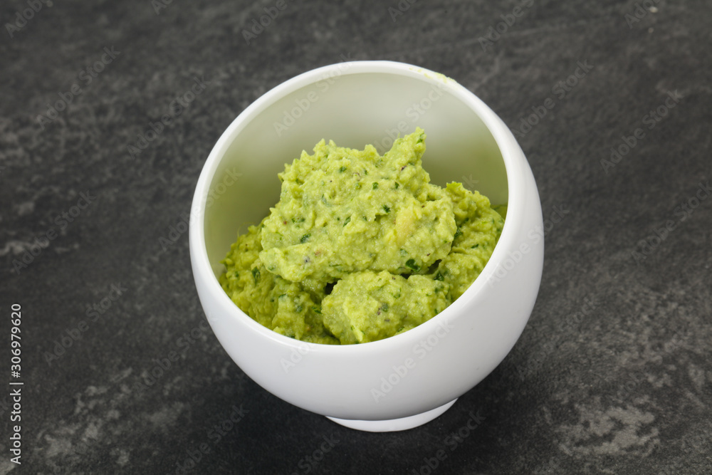 Avocado guacamole sauce with chili pepper Avocado guacamole sauce with chili pepper