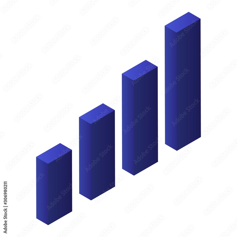 Graph bar icon. Isometric of graph bar vector icon for web design isolated on white background Graph bar icon. Isometric of graph bar vector icon for web design isolated on white background