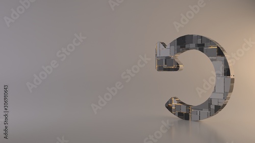 light background 3d rendering symbol of undo alt icon photo