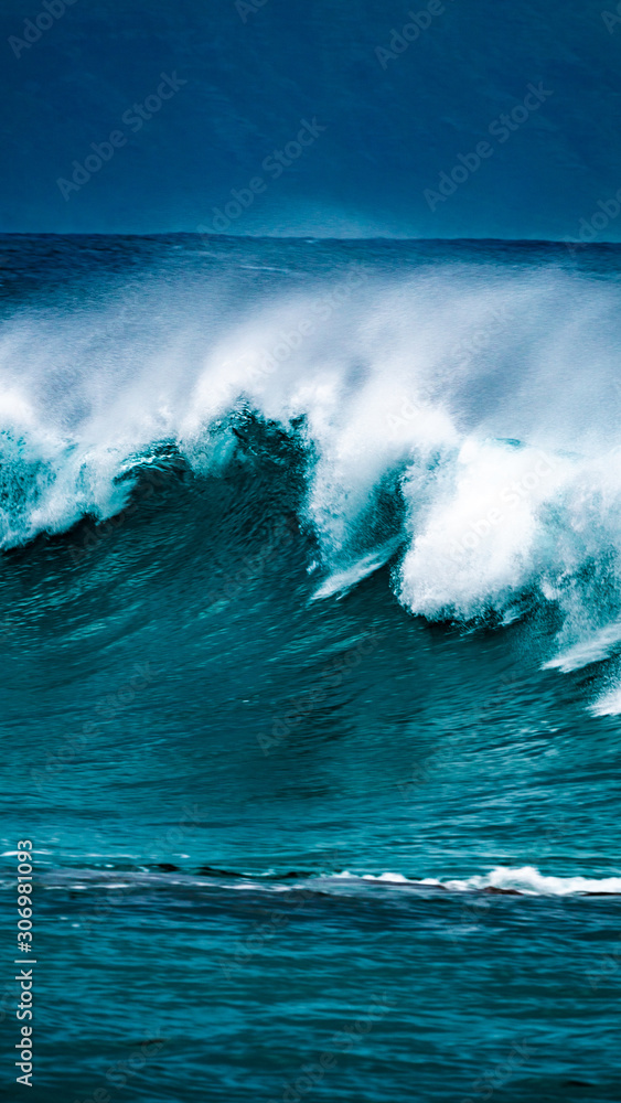 The waves of North Shore Oahu Hawaii during Vans Triple Crown