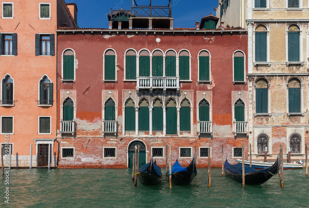 Venice. Old houses over the canal.