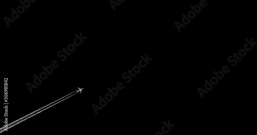 Wallpaper Mural Airplane flying away leaving smoke trails with alpha matte. Easy compositing to isolate the background and replace it Torontodigital.ca