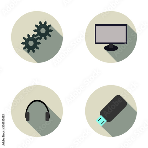 Vector set of 4 flat web ic...