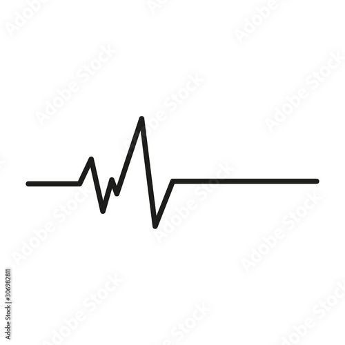 Black Heartbeat line isolated on white background. Heartbeat icon. Vector illustration