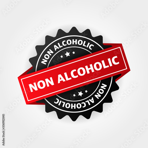 Non-alcohol drinks stickers set. Vector illustration.