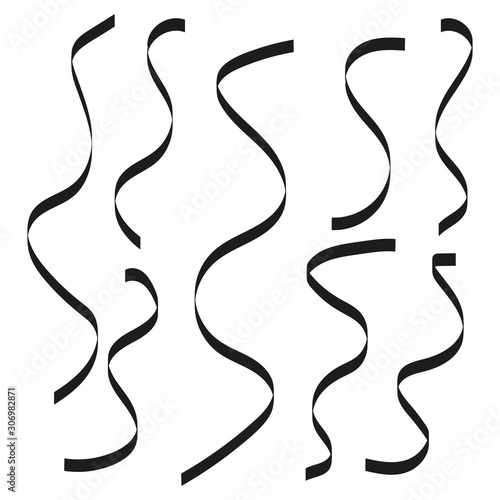 Falling ribbons. Black serp...