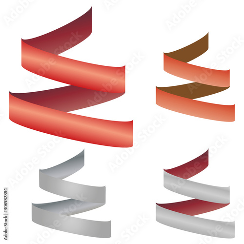 Colored ribbon banner. Scar...
