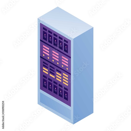 Modern server icon. Isometric of modern server vector icon for web design isolated on white background