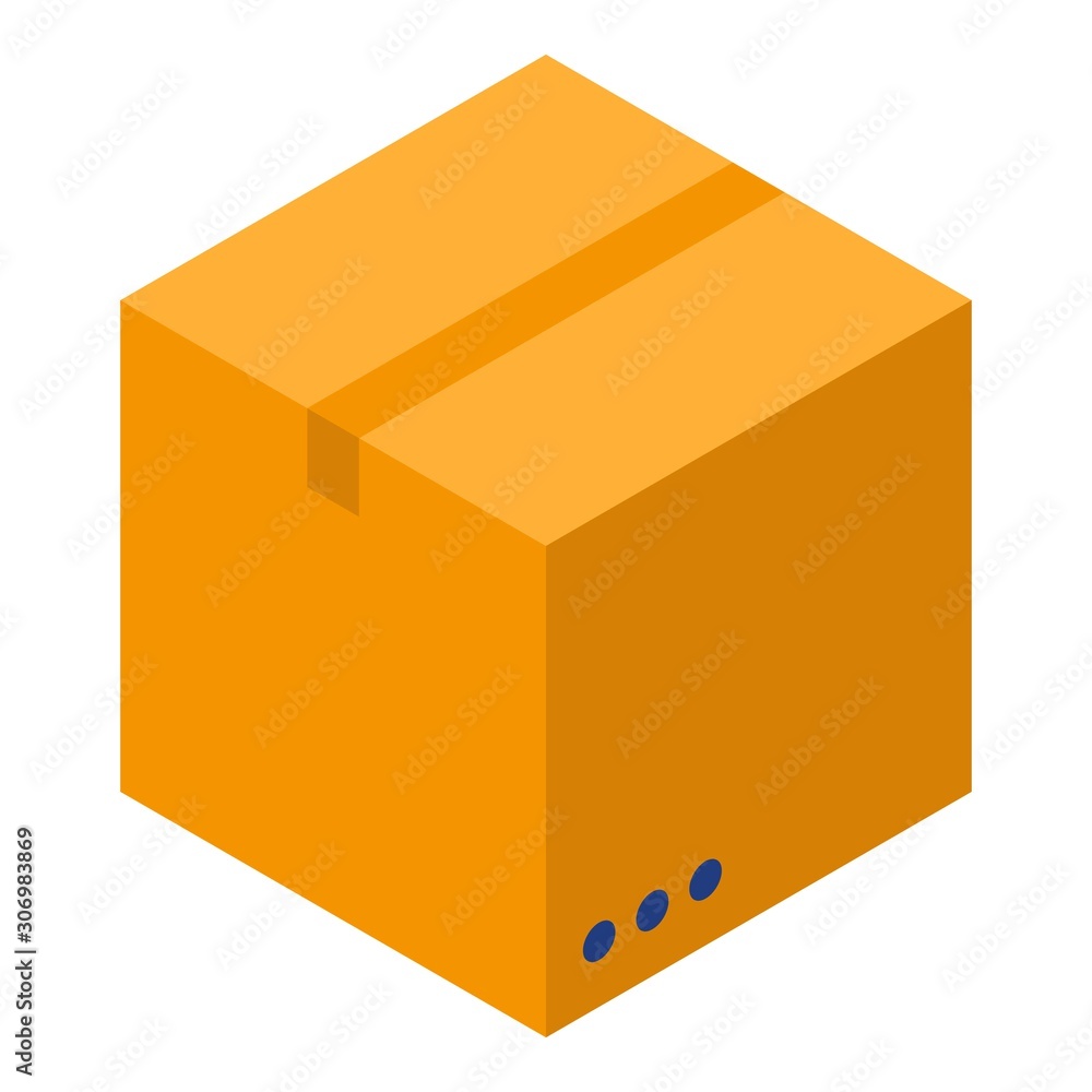 Carton box icon. Isometric of carton box vector icon for web design isolated on white background Carton box icon. Isometric of carton box vector icon for web design isolated on white background