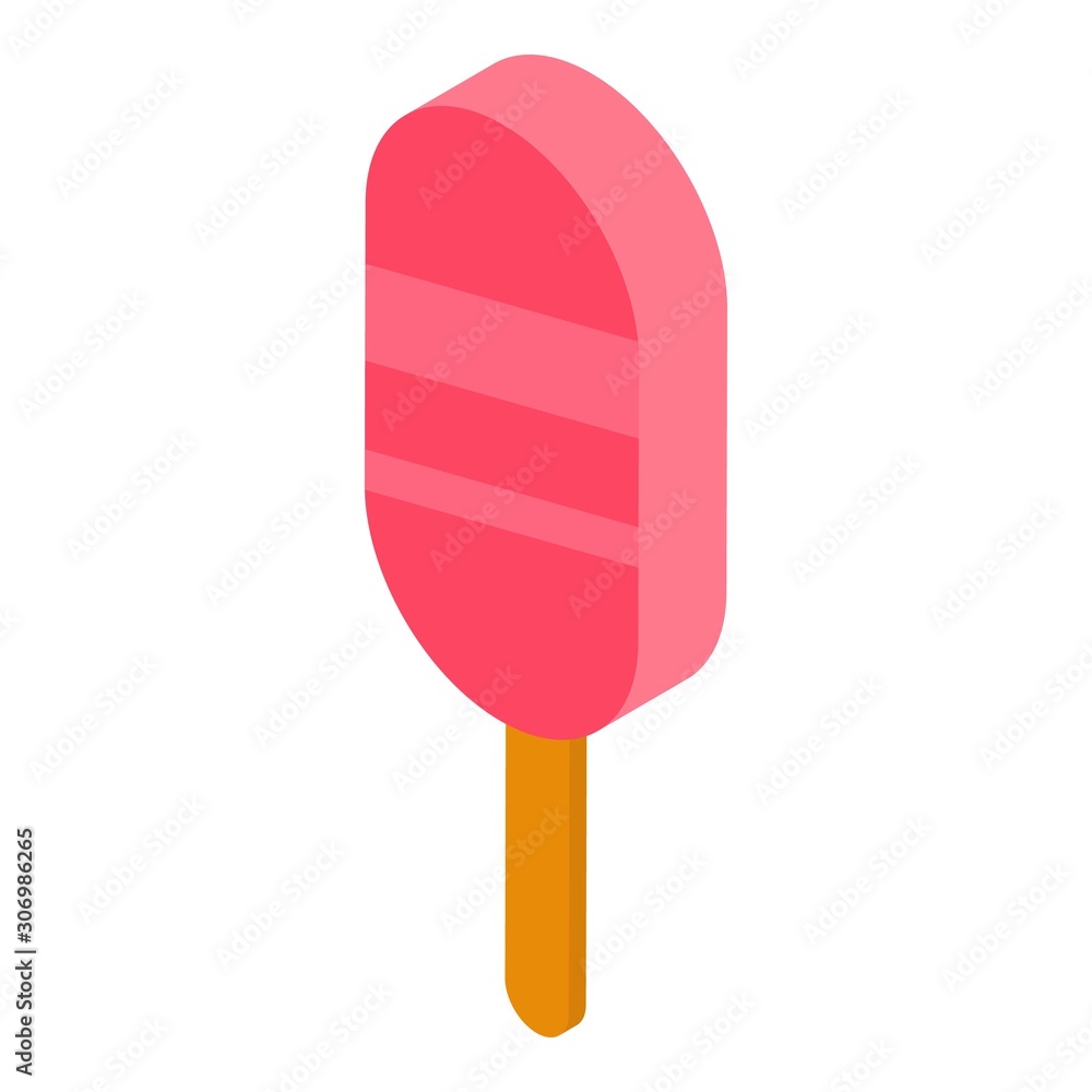 Lolly popsicle icon. Isometric of lolly popsicle vector icon for web design isolated on white background Lolly popsicle icon. Isometric of lolly popsicle vector icon for web design isolated on white background