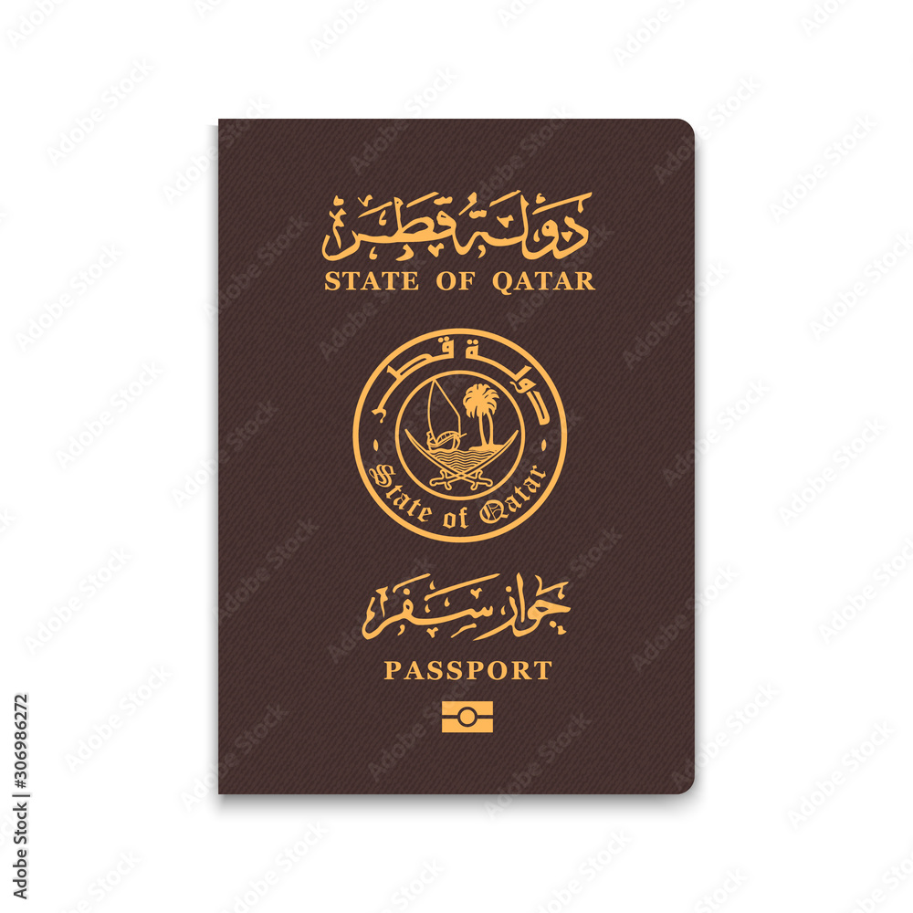 Realistic 3d Passport qatar