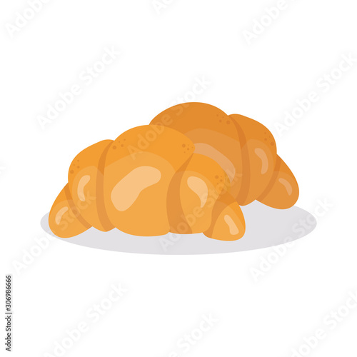 Crispy croissants bread. vector illustration