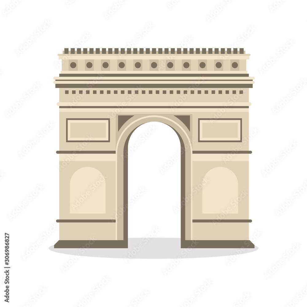 Flat vector illustration of triumphal arch.