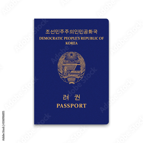Realistic 3d Passport north korea