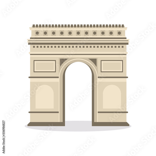 Flat vector illustration of triumphal arch.