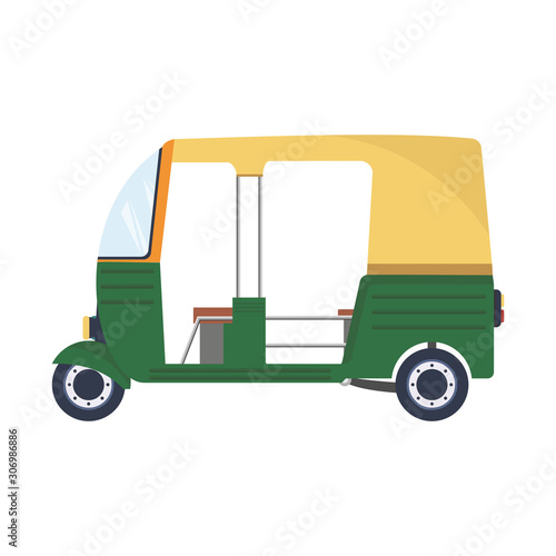 Rickshaw. Indian taxi. vector illustration