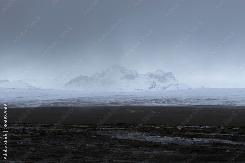 Langjokull glacier on a hazy winter day Langjokull glacier on a hazy winter day