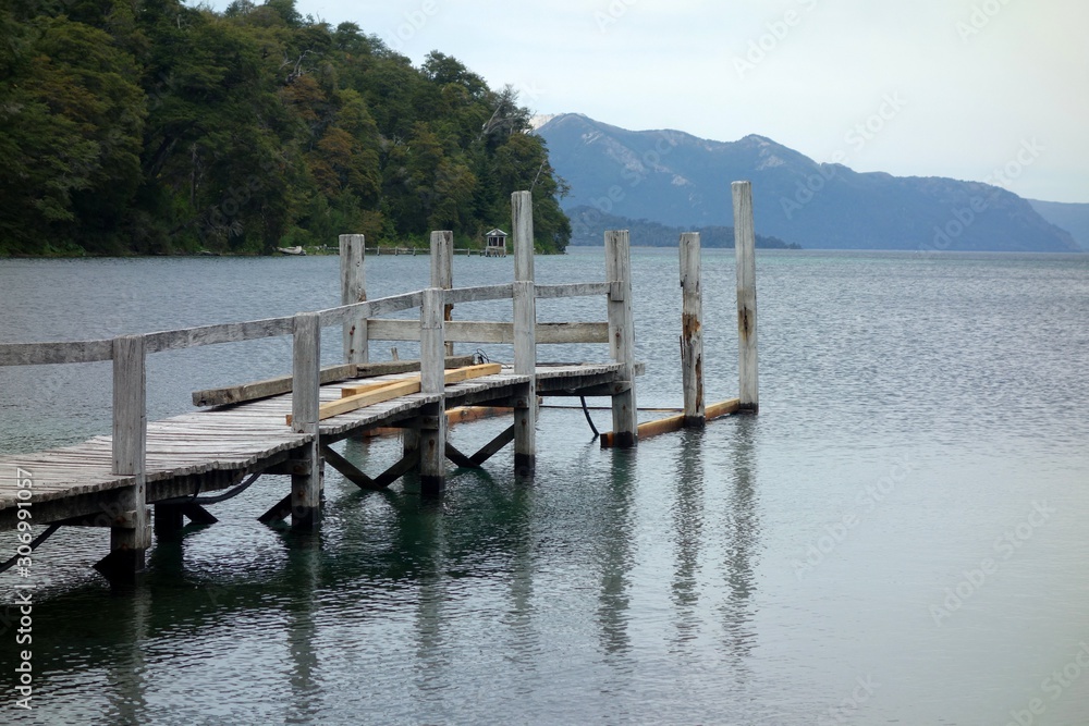 Wooden pier in Patagonia
