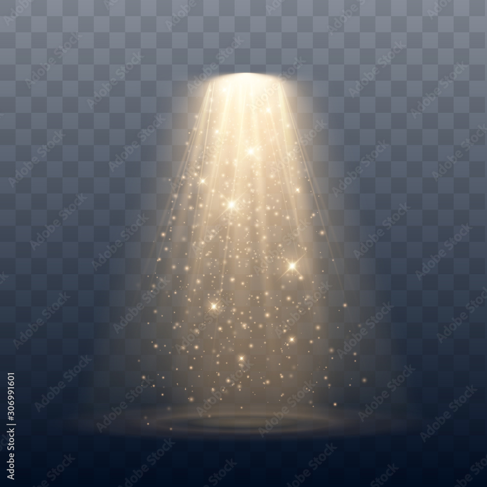 Spotlight isolated on transparent background. Vector glowing light ...