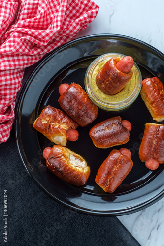 Mini Pretzel Dogs Mustard photo