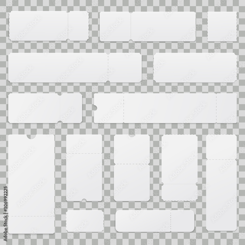 Obraz premium Realistic vector set of blank ticket templates
