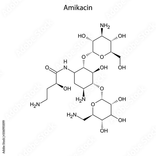 amikacin Skeletal formula of Chemical element photo