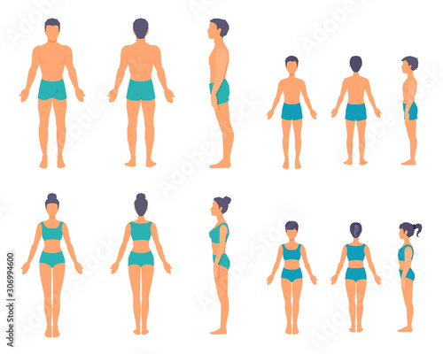 Vászonkép Full-length people's bodies without faces