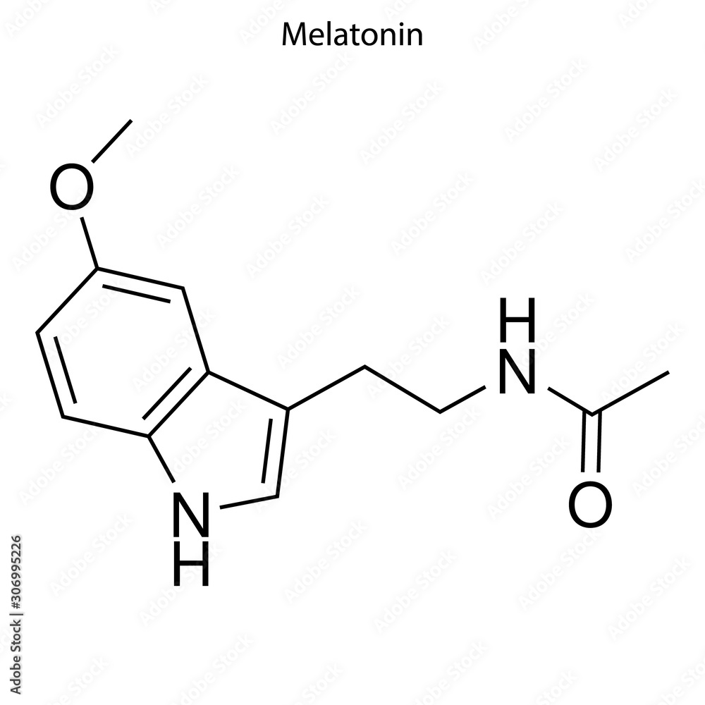 melatonin Skeletal formula of Chemical element melatonin Skeletal formula of Chemical element