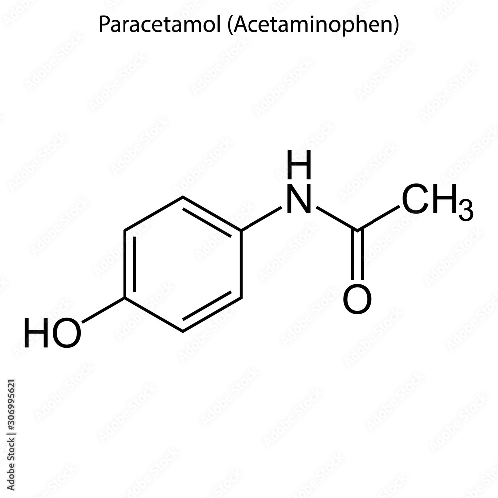 paracetamol Skeletal formula of Chemical element