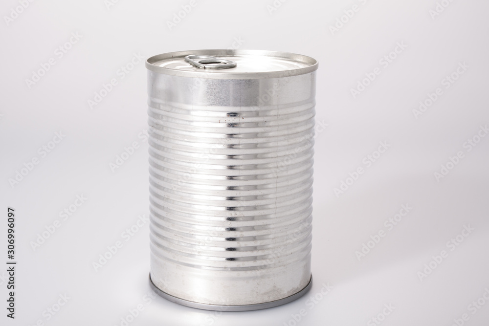 aluminum food can without label isolated on white aluminum food can without label isolated on white