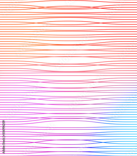 Abstract background with colorful horizontal lines on white background. Print. Beautiful multi-colored lines move or flicker horizontally on white background