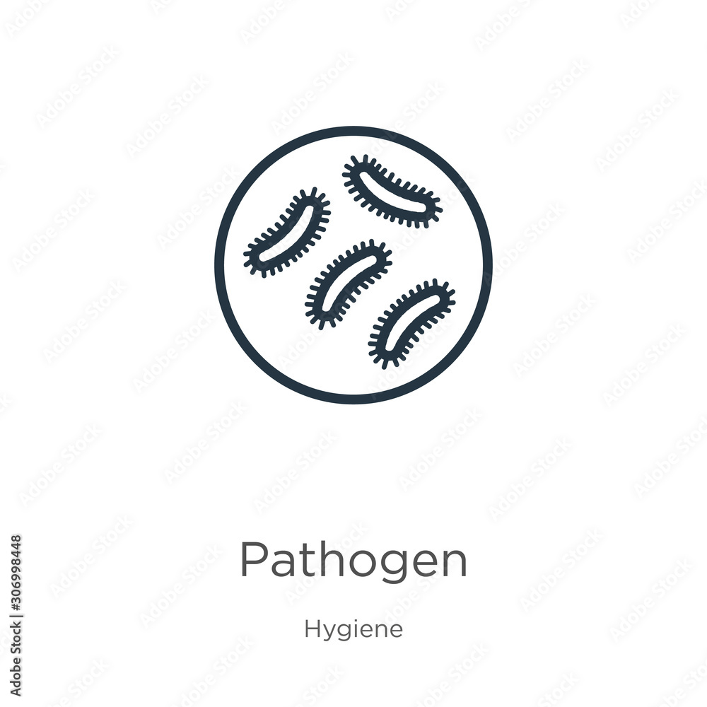 Pathogen icon. Thin linear pathogen outline icon isolated on white background from hygiene collection. Line vector pathogen sign, symbol for web and mobile