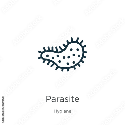 Parasite icon. Thin linear parasite outline icon isolated on white background from hygiene collection. Line vector parasite sign, symbol for web and mobile