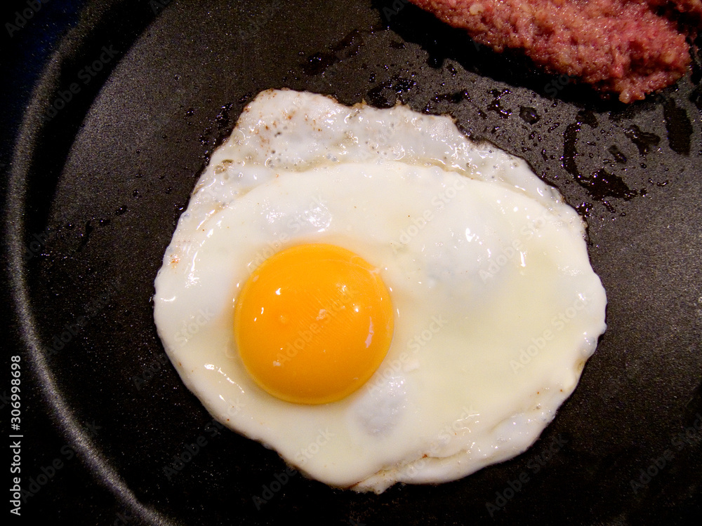 fried egg in a frying pan, sweden, stockholm, europe, nacka fried egg in a frying pan, sweden, stockholm, europe, nacka