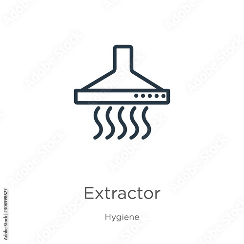 Extractor icon. Thin linear extractor outline icon isolated on white background from hygiene collection. Line vector extractor sign, symbol for web and mobile