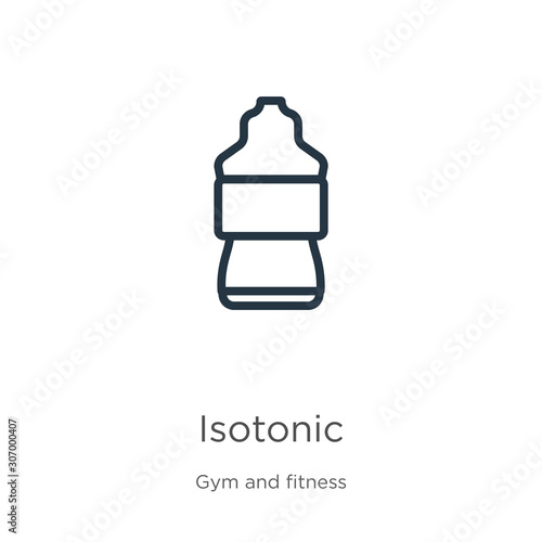 Isotonic icon. Thin linear isotonic outline icon isolated on white background from gym and fitness collection. Line vector isotonic sign, symbol for web and mobile